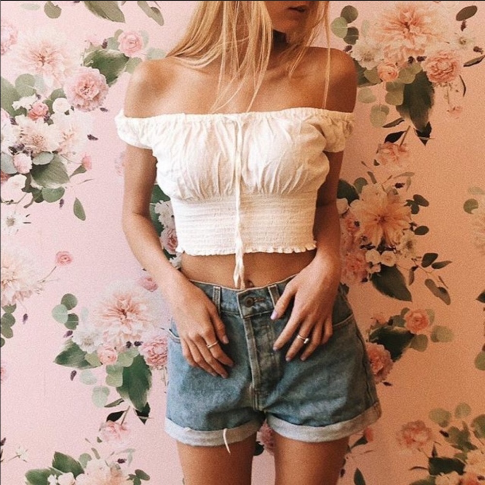 Brandy Melville White Marilyn Top